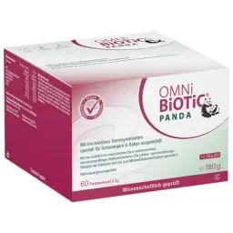 Produktbild: OMNi BiOTiC PANDA | 60 Portionen (180g) | 4 Bakterienstämme | 3 Mrd. Keime pro Tagesdosis | Pulver | Vegan | Glutenfrei | Lactosefrei | Zur täglichen Anwendung | Geeignet für Mutter und Kind