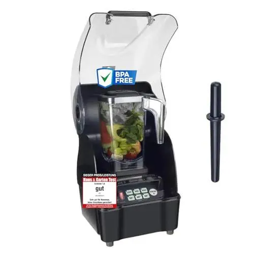 Produktbild: OmniBlend V Hochleistungsmixer mit Geräuschschutz I Smoothie Mixer mit BPA-freiem 1,5L Behälter & 6-Klingen-System aus Edelstahl I ideal für Smoothies I Standmixer mit 3 PS Motor I schwarz