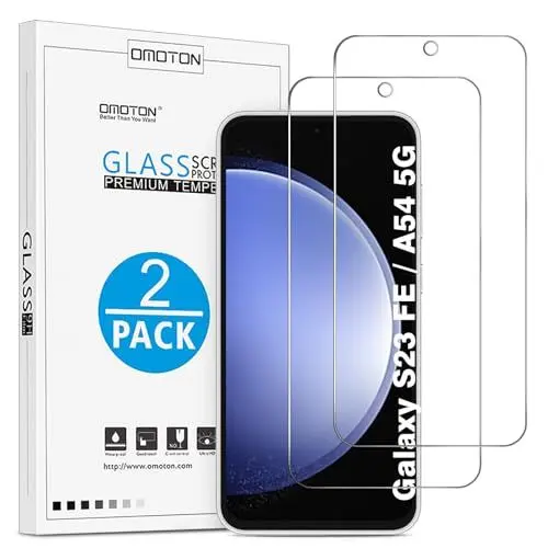 Produktbild: OMOTON 2 Stück Panzer Schutz Glas für Samsung Galaxy S23 FE, kompatibel mit Samsung Galaxy S23 FE Schutzfolie, 9H Härte Displayschutz Folie, Anti-Kratzen, Anti-Bläschen