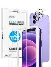 Produktbild: OMOTON für iPhone 12 Mini Schutzfolie mit Rahmen-Installationshilfe, kompatibel mit iPhone 12 Mini Kamera schutzfolie, (3+2 Stück), (Anti- Kratzer), (Bläschenfrei), (9H Härte), (HD-Klar)