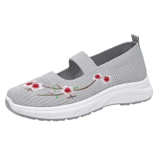 Produktbild: On Cloud Damen Hausschuhe Schuhe Damen Weiche orthopädische Damenschuhe, atmungsaktiv, gewebt, zum Spazierengehen, Slip-On-Schuhe aus Schaumstoff, Sandalen Damen Plateau Badesandalen Damen (Grey, 39)