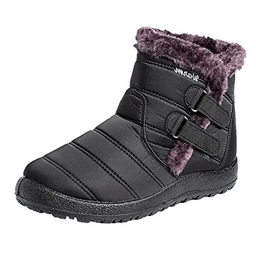 Produktbild: QINQNC Damen Stiefeletten Boots Schnürstiefeletten Winter Für Damen Stiefel Schwarz Für Damen Plateaustiefel Schuhe Stiefeletten Stiefel Stiefel Für Damen Damen Damen Snow Boots Bequeme (Black, 38)
