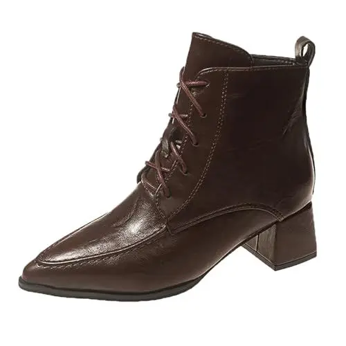 Produktbild: on schuhe damen sale Winterstiefel Damen Stylisch & Praktisch Winterstiefel Damen Casual Spitze Zehe Klobiger Blockabsatz 1 euro artikel warehouse deal