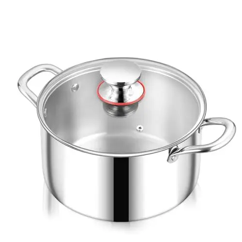 Produktbild: Kochtopf, Onader 3-Lagen Edeastahl Topf Induktion, 3,3L Kochtöpfe Nudeltopf Suppentopf mit Glasdeckel für alle Herdarten, Gesund & Spülmaschinenfest - 20cm