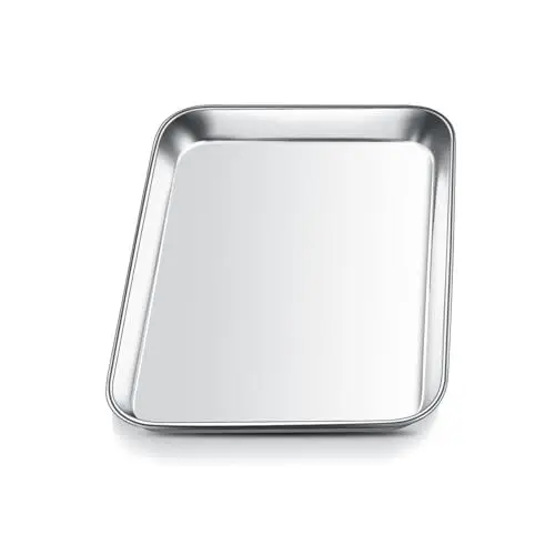 Produktbild: Mini Backblech, Onader Rechteckig Edelstahl Ofenblech Backform, Kuchenblech für Backen, Kochen, Servieren, 23,7x17,7x2,5cm, Ungiftig & Spülmaschinenfest