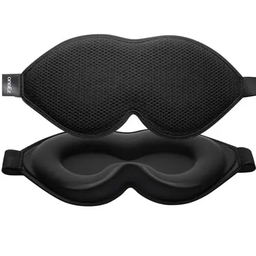 Produktbild: onaEz Schlafmaske aus Mesh Seide, atmungsaktiv und bequem, 3D Schlafmaske und Augenmaske für Frauen Männer, 100% lichtblockierende Schlafbrille für Reisen, Nickerchen, Yoga