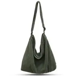 Produktbild: ONCCI Umhängetasche Damen Handtasche, Cord Taschen Groß Shopper Tote Bag Schultertasche Casual Crossbody Bag für Schule Uni Büro Arbeit Reisen Ausflug Einkauf (Grün)