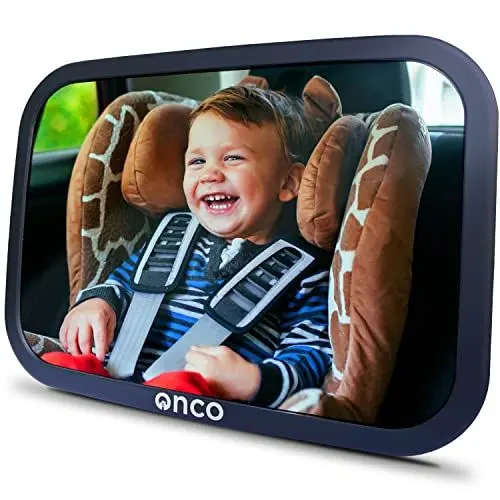 Produktbild: Onco 360° Baby Autospiegel - 100% bruchsicher & rutschfest, 2024 & 2023 preisgekrönt, klare & weite Sicht, Spiegel Auto Baby Rückbank (17,5 x 24,5 cm)