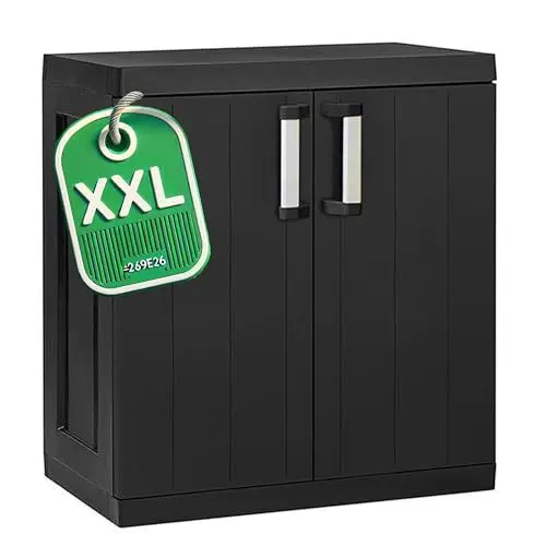 Produktbild: Ondis24 Kunststoffschrank Hero Outdoor Schrank wetterfest Haushaltschrank Mehrzweckschrank XXL, 88 x 54 x 96 (H) cm, schnell aufgebaut, robuster Kunststoff