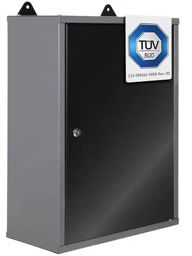 Produktbild: Ondis24 Werkstatt Hängeschrank Metall Werkzeugschrank abschließbar Grau Schwarz 42 cm - Tim