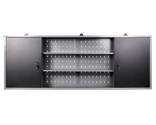 Produktbild: Ondis24 Werkzeugschrank Metall, Werkstattschrank 160x16x60 (H) cm, 2 abschließbare Türen, Hängeschrank mit Einlegeböden (anthrazit)
