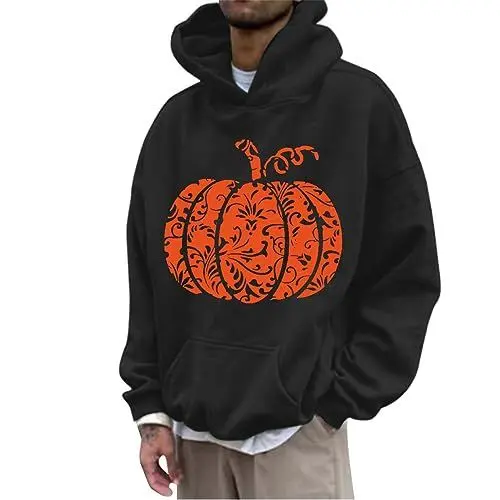 Produktbild: one Day delivery Items Prime Halloween Kürbis Graphic Hoodies für Männer rosa Flanelljacke Lieferung Morgen