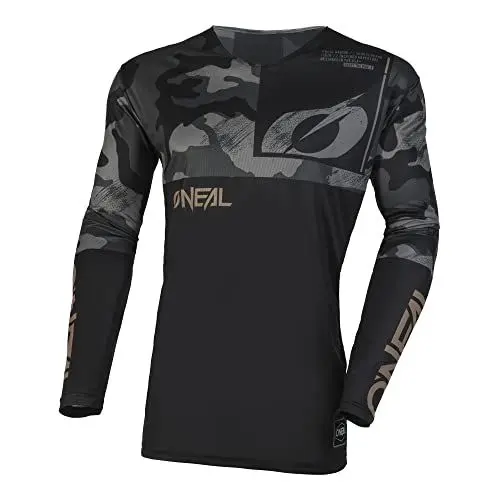 Produktbild: O'NEAL Mayhem Jersey CAMO I Motocross Shirt MTB Trikot Herren Langarm I Superleichtes MX MTB Jersey, viel Bewegungsfreiheit I Hervorragende Passform | Schwarz Grau | Größe L