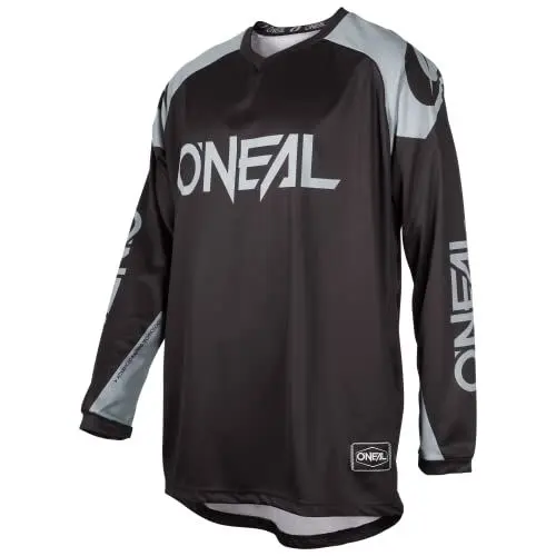 Produktbild: O'NEAL | Jersey | Enduro Motocross | Atmungsaktives Material, Maximale Bewegungsfreiheit, Verlängerter Rücken | Jersey Matrix Ridewear | Erwachsene | Schwarz Grau | Größe L