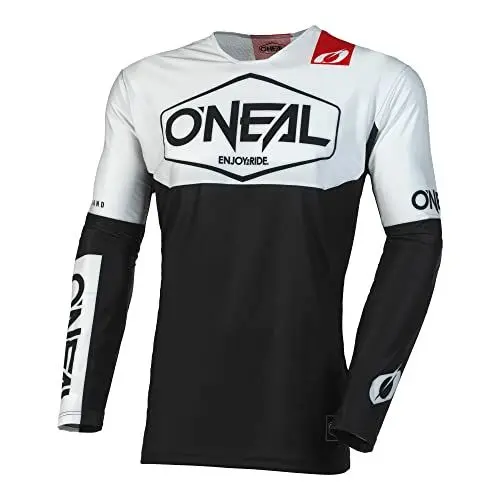 Produktbild: O'NEAL | Motocross-Shirt Langarm | MX Enduro DH FR Downhill Freeride | Athletische Passform, Schnell trocknend, Bündchenlose Ärmel | Mayhem Youth Jersey HEXX V.23 | Kinder | Schwarz Weiß | Größe M