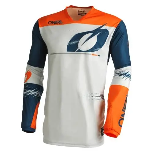 Produktbild: O'NEAL | Motocross-Shirt Langarm | MX MTB Mountainbike | Leichte Materialien, Lasergeschnittene Belüftungslöcher, Ergonomischer Schnitt | Hardwear Jersey Haze V.22 | Erwachsene | Blau Orange | L