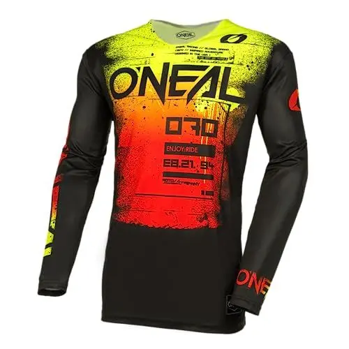 Produktbild: O'NEAL | Motocross-Shirt Langarm | MX MTB Mountainbike | Leichtes Material, ergonomischer Slim Fit Schnitt für perfekte Passform | Mayhem Jersey Scarz V.24 | Erwachsene | Schwarz Rot | Größe XL