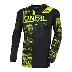 Produktbild: O'NEAL | Motocross-Shirt Langarm | MX MTB Mountainbike | Passform für Maximale Bewegungsfreiheit, Eingenähter Ellbogenschutz | Element Jersey Attack V.23 | Erwachsene | Schwarz Neon-Gelb | Größe S