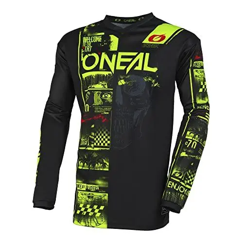 Produktbild: O'NEAL | Motocross-Shirt Langarm | MX MTB Mountainbike | Passform für Maximale Bewegungsfreiheit, Eingenähter Ellbogenschutz | Element Jersey Attack V.23 | Erwachsene | Schwarz Neon-Gelb | Größe S