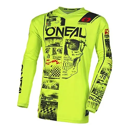 Produktbild: O'NEAL | Motocross-Shirt Langarm | MX MTB Mountainbike | Passform für Maximale Bewegungsfreiheit, Eingenähter Ellbogenschutz | Element Youth Jersey Attack V.23 | Kinder | Neon-Gelb Schwarz | Größe L