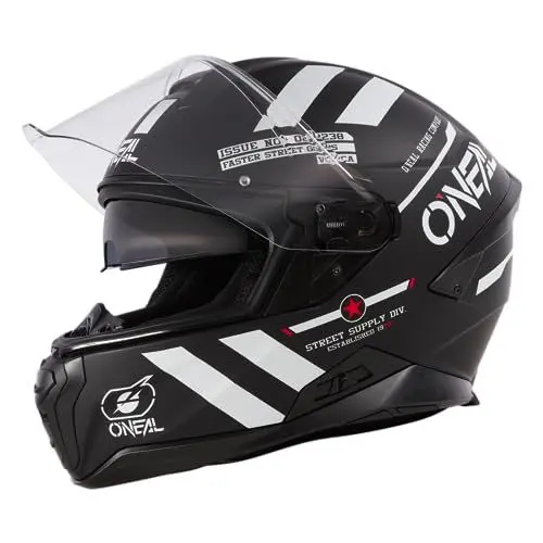 Produktbild: O'NEAL | Motorradhelm | Enduro Adventure Street | ABS-Schale, integrierte Sonnenblende | Challenger Helmet Warhawk V.24 | Erwachsene | Schwarz Weiß Rot | Größe XL