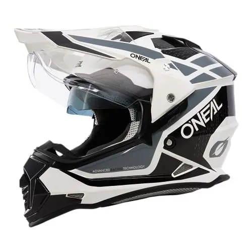 Produktbild: O'NEAL | Motorradhelm | Enduro Motorrad | Ventilationsöffnungen für maximalen Luftstrom & Kühlung, integrierte Sonnenblende | Sierra Helmet R V.24 | Erwachsene | Schwarz Weiß Grau | Größe XL