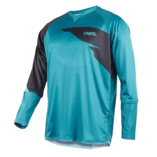 Produktbild: O'NEAL | Mountainbike-Jersey Langarm | MX MTB Motocross Enduro | Schnell trocknendes, atmungsaktives Material, flache Nähte, Mesh-Einsätze | Tobanga Jersey V.22 | Erwachsene | Petrol Blau | Größe XXL