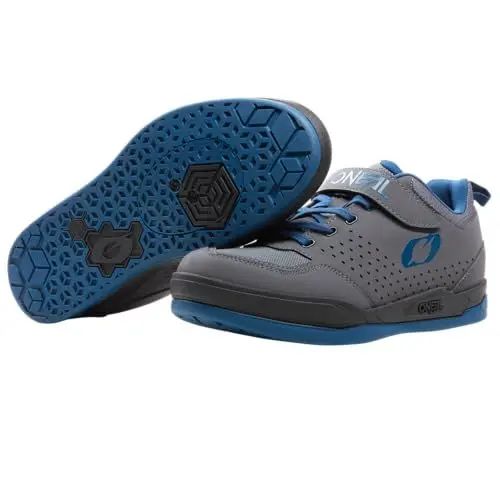Produktbild: O'NEAL | Mountainbike-Schuhe | MTB Downhill Freeride | Vegan | SPD-Pedalplatten-kompatible Sohle, haltbares und leichtes PU, Belüftungsöffnungen | Flow SPD V.22 Shoe | Erwachsene | Grau Blau | 39