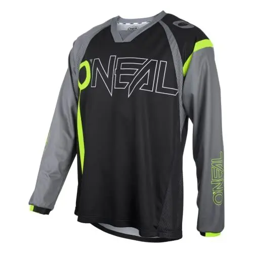 Produktbild: O'NEAL | Mountainbike-Trikot | MTB Mountainbike DH Downhill FR Freeride | Atmungsaktives Material, maximale Bewegungsfreiheit | Element FR Jersey Hybrid | Erwachsene | Schwarz Neon-Gelb | Größe S