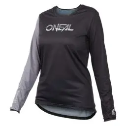 Produktbild: O'NEAL | Mountainbike-Trikot | MTB Mountainbike DH Downhill FR Freeride | Atmungsaktives Material, maximale Bewegungsfreiheit | Element FR Women´s Jersey Hybrid V.23 | Damen | Schwarz Grau | L