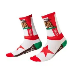 Produktbild: O'NEAL | Mountainbike Fahrrad Socken | Downhill Freeride | Schweißabsorbierend, gute Passform, hochwertige Materialien | MTB Performance Sock California V.22 | Unisex | Rot Weiß Braun | 39-42