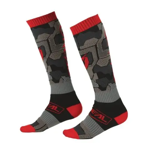 Produktbild: O'NEAL | Mountainbike Motocross Socken | MTB Downhill Freeride | Schweißabsorbierend, Verstärkter Fersen & Sohlenbereich | Pro MX Camo V.22 Socken | Unisex | Erwachsene | Schwarz Rot | One Size