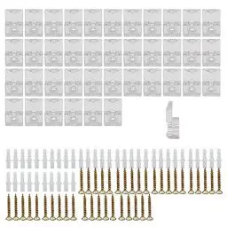 Produktbild: ONEBO 40 Sätze Transparent Kunststoff Halter Clip,Transparente Glashalter,Glashalter Clips Kit,Zur Befestigung von Glas, Schranktüren und Spiegeln von 4 mm Dicke.