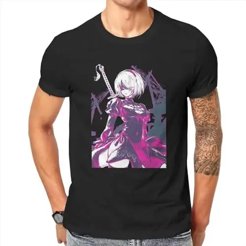 Produktbild: O-Neck 100 Cotton Neon 2B Men T-Shirt Nier Automata Sleeve Short Size XXL