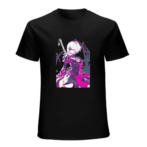 Produktbild: O-Neck 100 Cotton Neon 2B NieR Automata Sleeve Short Short-Sleeve T-Shirt Black XXL