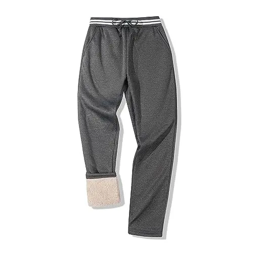 Produktbild: onedog Winterhose Herren Jogginghose Fleece Herren Softshellhose Thermohose Herren Warme Gefütterte Gym Sporthose Trainingshose mit elastischem Bund mit Kordelzug