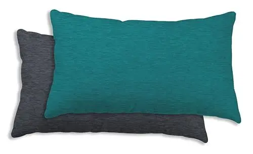 Produktbild: one-home Winter Biber Bettwäsche Meliert Baumwolle Kuschelig Flauschig Warm Weich Modern, Größe:2er Pack 40x80 cm, Farbe:Petrol/anthrazit