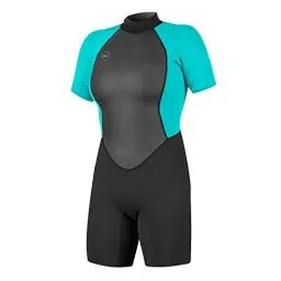 Produktbild: O'Neill Damen Repartor Ii 2 mm rygstøtte med lynlås til forår Neoprenanzug, Black/Light Aqu, 14 EU