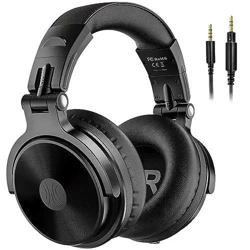 Produktbild: OneOdio Bluetooth Kopfhörer Over Ear,110 Std Spielzeit Kopfhörer Kabellos Bluetooth, HiFi Stereo, Eingebautes Mikrofon, Faltbares Wireless Headphones mit 50mm Treiber für Handy/Laptops/PC,Schwarz