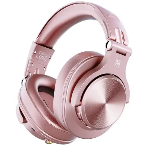 Produktbild: OneOdio Bluetooth Kopfhörer Over Ear, 72 Stdn HiFi Stereo Kopfhörer Kabellos, Wireless Headphones mit 6.35mm & 3.5mm Klinke für Studio DJ Handy PC AMP - Roségold