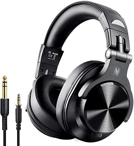 Produktbild: OneOdio Bluetooth Kopfhörer Over Ear, 72 Stdn HiFi Stereo Kopfhörer Kabellos, Wireless Headphones mit 6.35mm & 3.5mm Klinke für Studio DJ Handy PC AMP - Schwarz