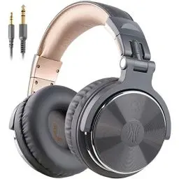 Produktbild: OneOdio Over Ear Kopfhörer mit Kabel, 50mm Treiber, Bassklang, 6.35 & 3.5mm Klinke, Share-Port, Geschlossene DJ Headphones für Studio, Podcast, Monitor, Handy, PC, MP3/4 (Pro-10 Grau Gold)