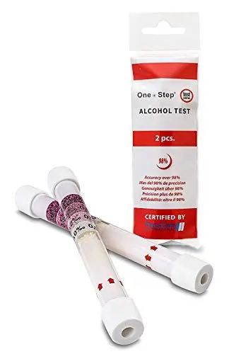 Produktbild: One+Step Alkoholtester 2 Stück für Deutschland und Europa mit 4 Messbereichen - Einweg Alkoholmessgerät