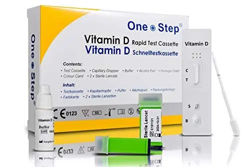 Produktbild: One+Step Vitamin D Test I Vitamin D Mangel zu Hause testen I Vitaminmangel erkennen I Vitamin D Spiegel ohne Labor direkt zu Hause auswerten I 1 Stück