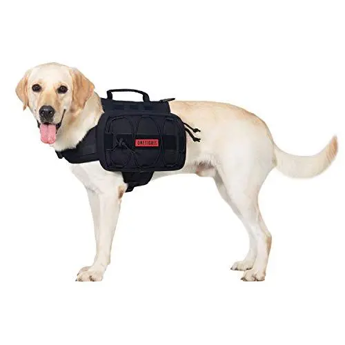 Produktbild: OneTigris Mammoth Hunderucksack 2.0 Version Reißen Camping Wandern Hundebackpack für M/L Größe Hunde (L, Schwarz)