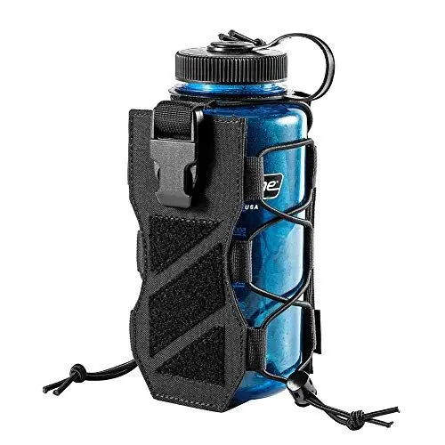 Produktbild: OneTigris Outdoor Trinkflasche Halter Molle Feldflaschentasche 32 Oz Trinkflasche carrier |MEHRWEG Verpackung (Schwarz - HUNTERZ Flaschenholster)