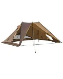 Produktbild: OneTigris Platoon Zelt 2 Personen wasserdicht 3000 mm, Tipi Zelt Outdoor mit Vorzelt, 4 Jahreszeiten Camping Zelt mit Zwei Zeltstangen für Auto-Camping, Motorrad-Camping, Abenteuer