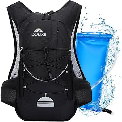 Produktbild: ONETOALL Fahrradrucksack mit Trinkblase 2L,Trinkrucksack,Laufrucksack für Damen und Herren, Ultraleicht wasserabweisend professionell, mit Kühlfach zum Fahrradfahren Sport Joggen