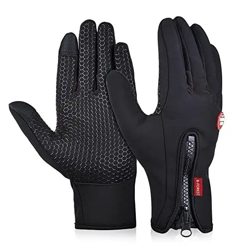 Produktbild: Onetraum wasserdichter Touchscreen Handschuhe Winter Fahrradhandschuhe Laufhandschuhe Sporthandschuh mit Touchscreen Funktion (Schwarz, M(Palm Breite Ca. 8,5cm))