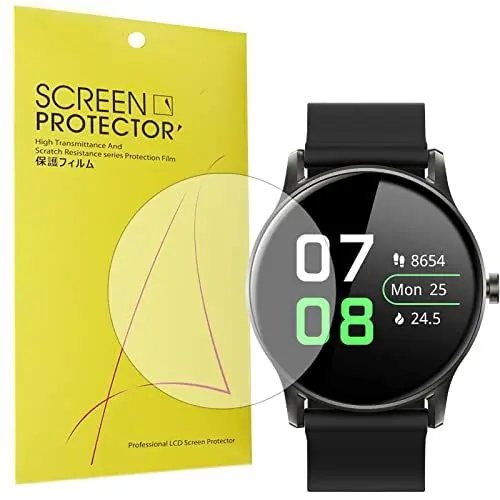 Produktbild: onetuo Schutzfolie Kompatibel für SoundPEATS Smartwatch 2, HD klar Flexible TPU Folie (Blasenfreie) (Kompatibel mit Hülle) (Premium-Qualität)Displayschutzfolie (6 Pack)
